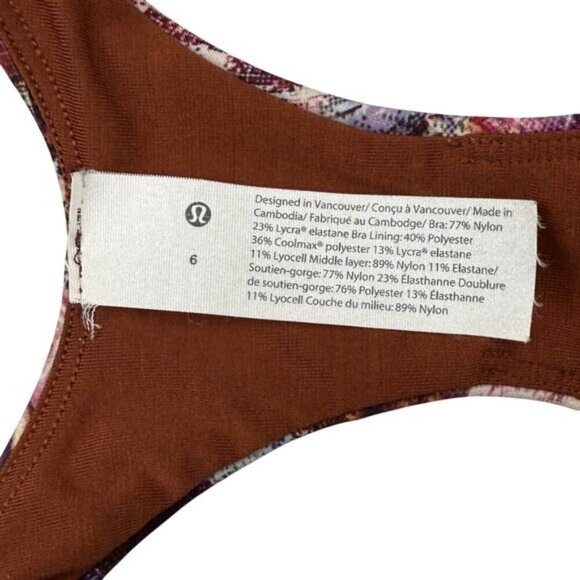 LULULEMON Wunder Train Long-Line Bra Medium Support Sz 6 Urbantricity Multi - Picture 8 of 8